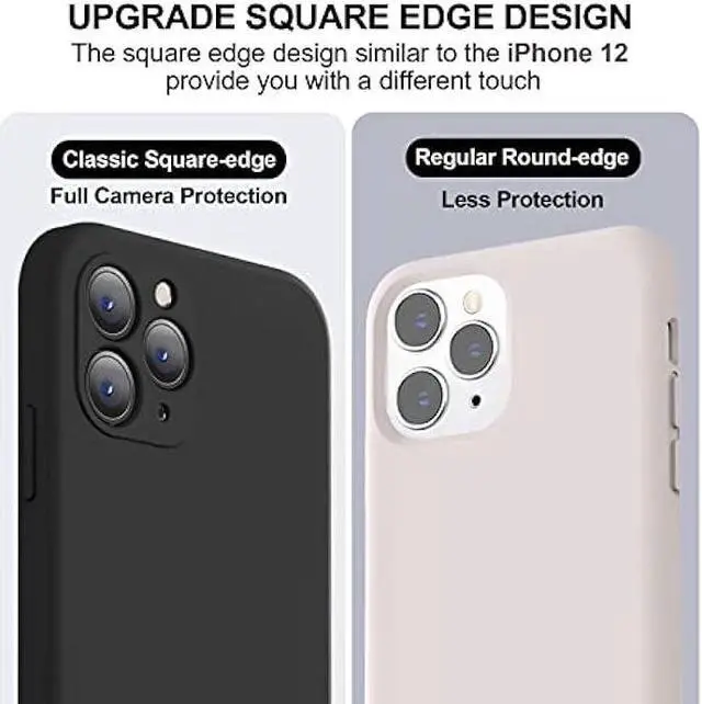 Alt view image 3 of 6 - Vooii Compatible with iPhone 11 Pro Case, Upgraded Liquid Silicone with [Square Edges] [Camera Protection] [Soft Anti-Scratch Microfiber Lining] Phone Case for iPhone 11 Pro 5.8 inch - Black