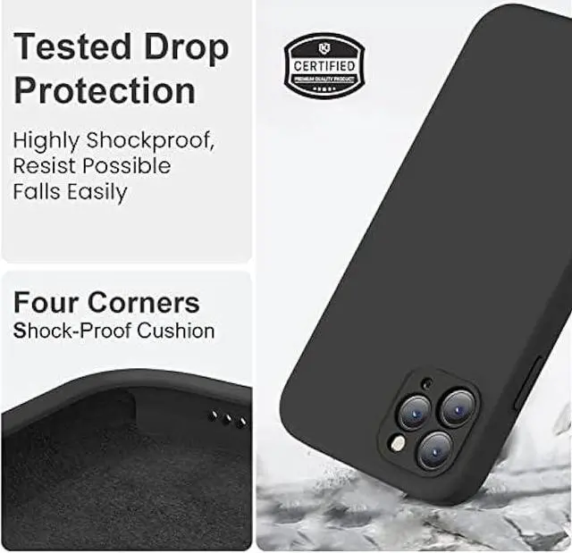 Alt view image 5 of 6 - Vooii Compatible with iPhone 11 Pro Case, Upgraded Liquid Silicone with [Square Edges] [Camera Protection] [Soft Anti-Scratch Microfiber Lining] Phone Case for iPhone 11 Pro 5.8 inch - Black