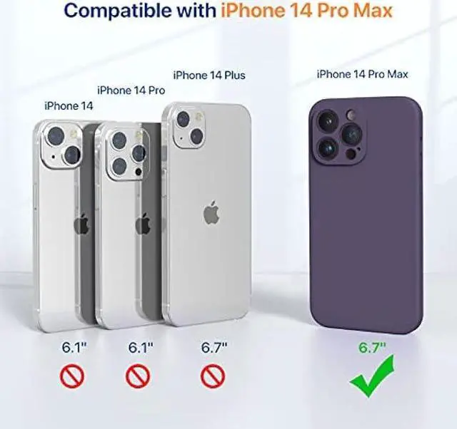 Alt view image 6 of 6 - Miracase Designed for iPhone 14 Pro Max Phone Case with Screen Protector,[Upgraded Enhanced Camera Protection],Shockproof Liquid Silicone Case with Microfiber Lining,6.7 inch(Dark Purple)