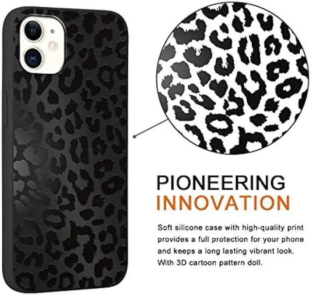 Alt view image 4 of 6 - RUMDEY 2 Pack Cute Cheetah Print for Apple iPhone 11 6.1 Inch Phone Case,Luxury Leopard Pattern Design Cases Soft Silicone Slim TPU Shockproof Protective Bumper Cover for Women Girls-Black & White