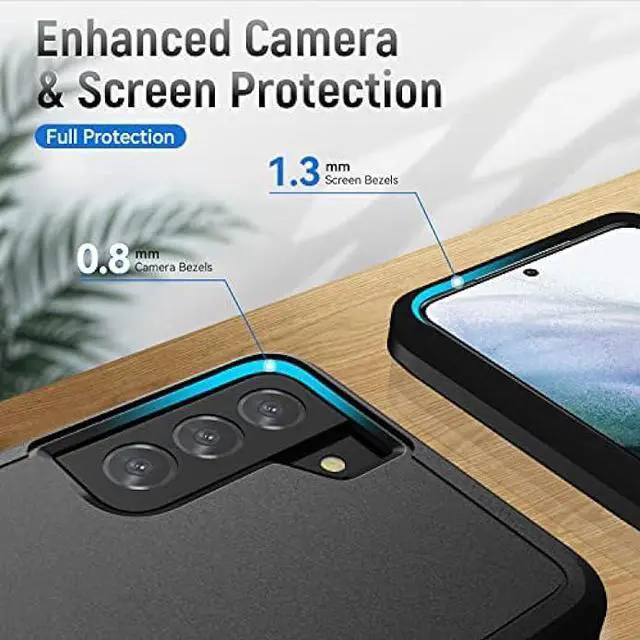 Alt view image 4 of 6 - for Samsung Galaxy S21 Case, Galaxy S21 Case with HD Screen Protector [Military Grade Drop Tested] Heavy-Duty Tough Rugged Shockproof Protective Case for S21, Black