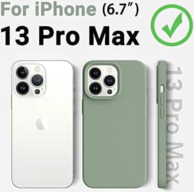Alt view image 6 of 6 - AOTESIER Soft Silicone Case for iPhone 13 Pro Max Case, [Military Shockproof Protection] Anti-Scratch Microfiber Lining Flexible Bumper Phone Case, Ultra Slim Thin Cover, 6.7 inch, Calke Green