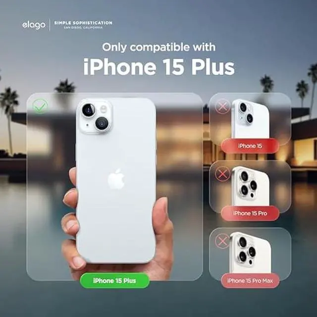 Alt view image 2 of 6 - elago Compatible with iPhone 15 Plus Case, Liquid Silicone Case, Full Body Protective Cover, Shockproof, Slim Phone Case, Anti-Scratch Soft Microfiber Lining, 6.7 inch (Stone)