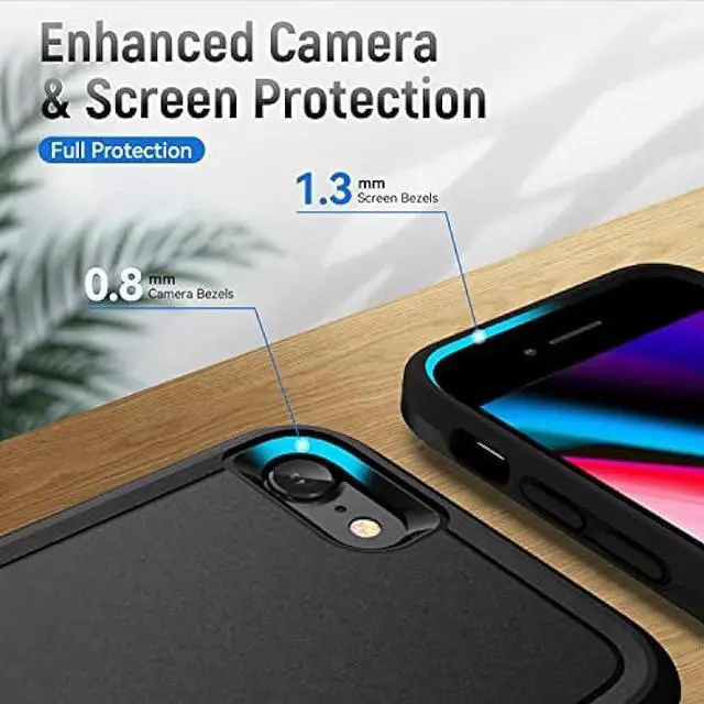 Alt view image 4 of 6 - Warsia for iPhone SE 2022/2020/SE3/iPhone 7/8 Case with Screen Protector,[Military Grade Drop Tested] Heavy-Duty Tough Rugged Shockproof Protective Phone Case for Phone SE/8/7, Black