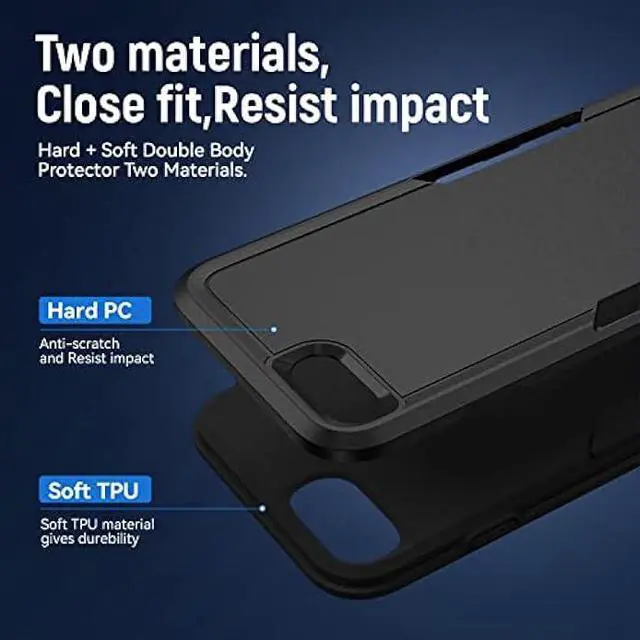 Alt view image 5 of 6 - Warsia for iPhone SE 2022/2020/SE3/iPhone 7/8 Case with Screen Protector,[Military Grade Drop Tested] Heavy-Duty Tough Rugged Shockproof Protective Phone Case for Phone SE/8/7, Black