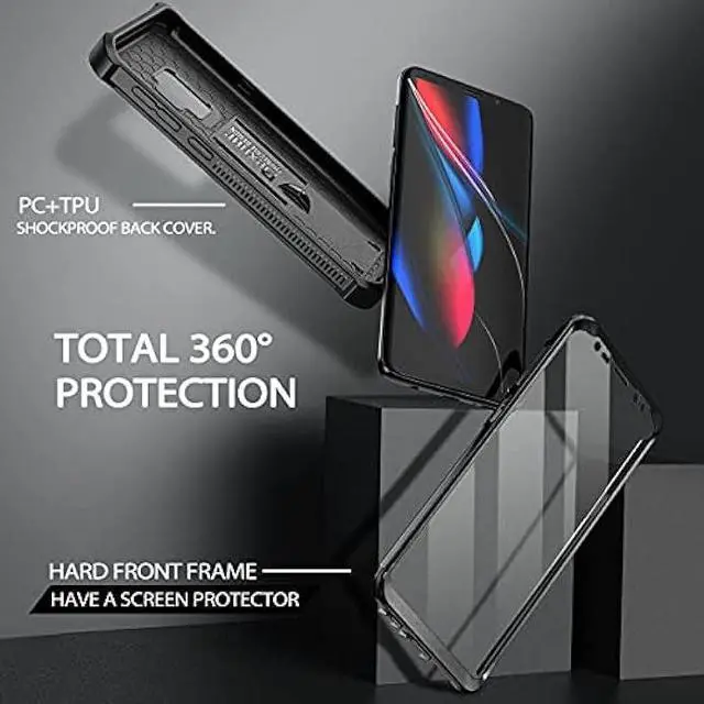 Alt view image 3 of 6 - Dexnor for Samsung Galaxy S9 Case, [Built in Screen Protector and Kickstand] Heavy Duty Military Grade Protection Shockproof Protective Cover for Samsung Galaxy S9 Black