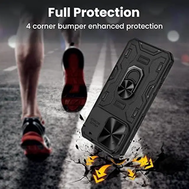 Alt view image 6 of 6 - VEGO for iPhone 14 Pro Max Case, iPhone 14 Pro Max Kickstand Case with Slide Camera Cover Built-in 360° Rotate Ring Stand Magnetic Shockproof Phone Cover Case for iPhone 14 Pro Max 6.7 2022 - Black