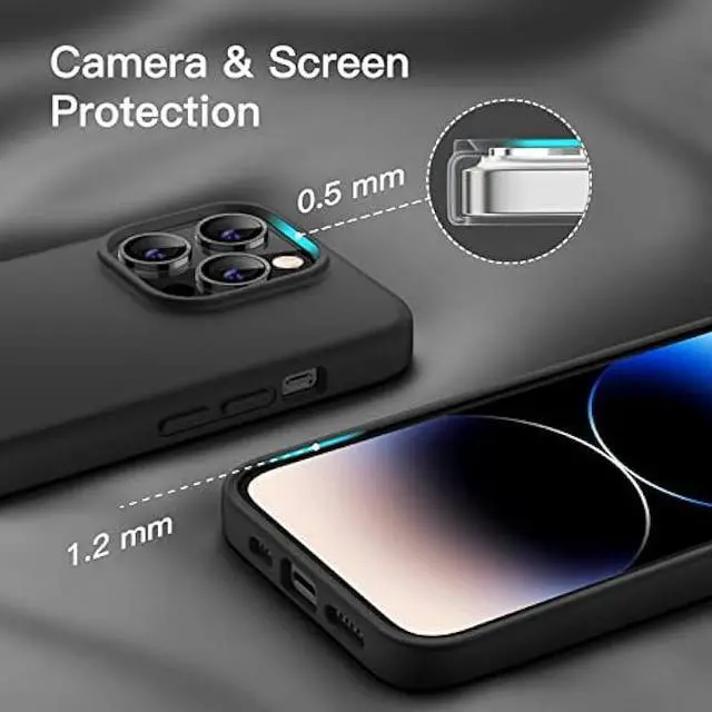 Alt view image 3 of 6 - JETech Silicone Case for iPhone 14 Pro Max 6.7-Inch (NOT for iPhone 14 Pro 6.1-Inch), Silky-Soft Touch Full-Body Protective Phone Case, Shockproof Cover with Microfiber Lining (Black)