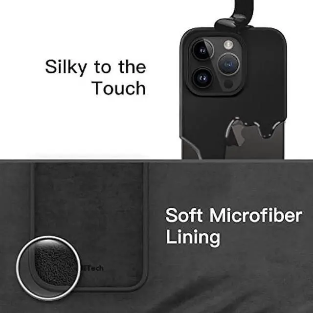 Alt view image 5 of 6 - JETech Silicone Case for iPhone 14 Pro Max 6.7-Inch (NOT for iPhone 14 Pro 6.1-Inch), Silky-Soft Touch Full-Body Protective Phone Case, Shockproof Cover with Microfiber Lining (Black)