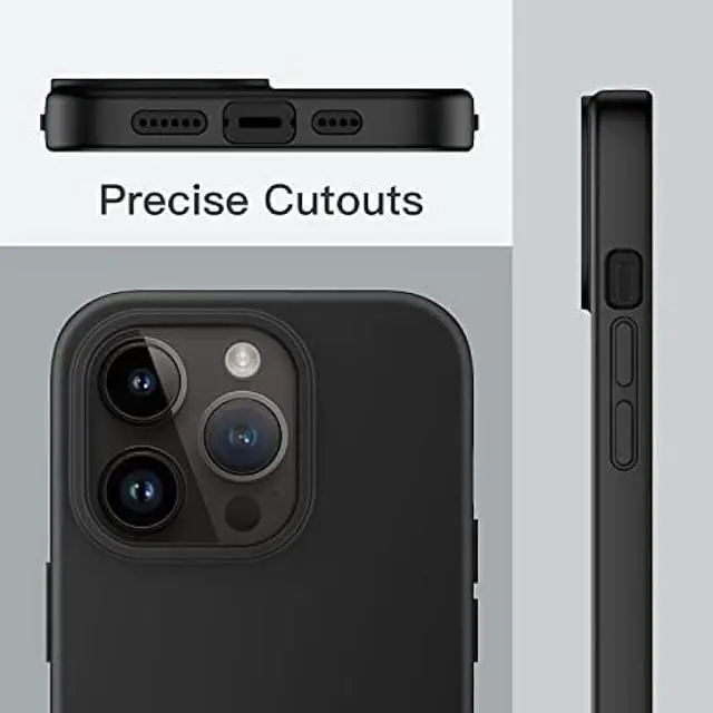 Alt view image 6 of 6 - JETech Silicone Case for iPhone 14 Pro Max 6.7-Inch (NOT for iPhone 14 Pro 6.1-Inch), Silky-Soft Touch Full-Body Protective Phone Case, Shockproof Cover with Microfiber Lining (Black)