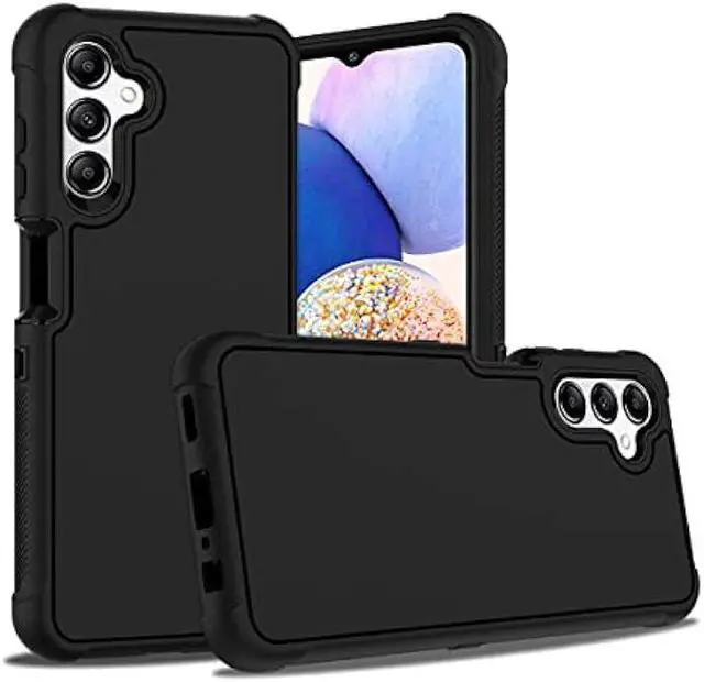 Alt view image 2 of 6 - Galaxy A14 5G Phone Case with HD Screen Protector Heavy Duty [3 Layer] Hybrid Shock Proof Protective Rugged Bumper PC and TPU Cover Case for Samsung Galaxy A14 5G Phone (Black)
