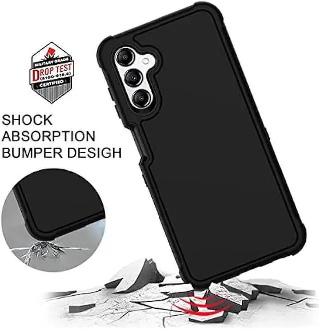 Alt view image 5 of 6 - Galaxy A14 5G Phone Case with HD Screen Protector Heavy Duty [3 Layer] Hybrid Shock Proof Protective Rugged Bumper PC and TPU Cover Case for Samsung Galaxy A14 5G Phone (Black)