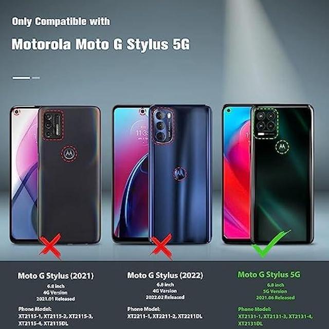 Alt view image 2 of 6 - LeYi for Moto G Stylus 5G 2021 Case: with 2 PCS Tempered Glass Screen Protector, Heavy Duty 3 in 1 Moto G Stylus 2021 Case, Military Grade Shockproof Phone Case for Motorola Moto G Stylus 2021 (Teal)