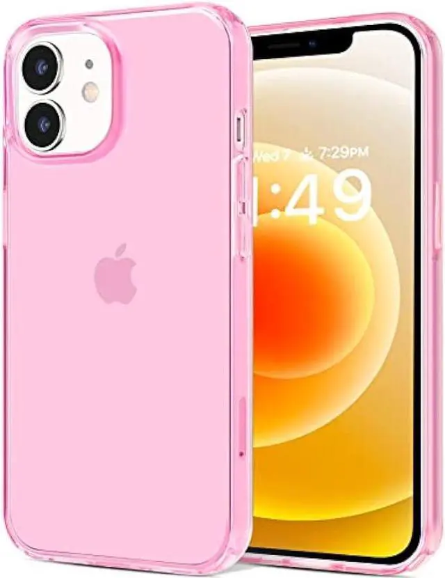 Main image of JJGoo Compatible with iPhone 12 Case & 12 Pro Case Clear Soft Transparent Shockproof Protective Slim Thin Bumper Phone Cover for 12 and 12 Pro - 6.1 inch, Clear Pink