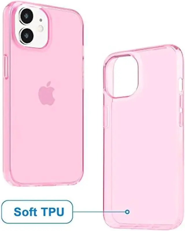 Alt view image 3 of 6 - JJGoo Compatible with iPhone 12 Case & 12 Pro Case Clear Soft Transparent Shockproof Protective Slim Thin Bumper Phone Cover for 12 and 12 Pro - 6.1 inch, Clear Pink