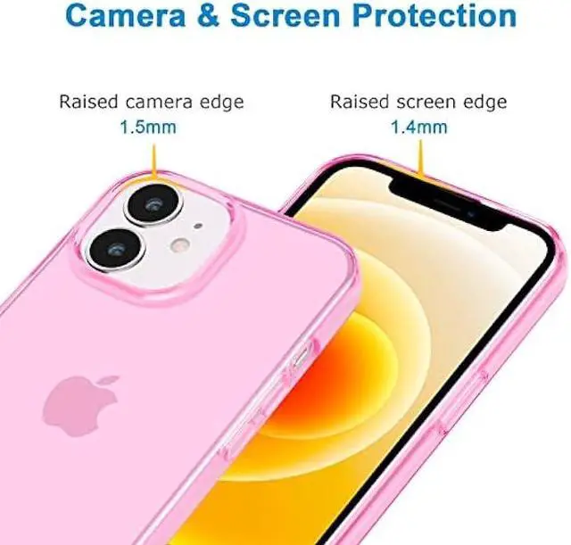 Alt view image 4 of 6 - JJGoo Compatible with iPhone 12 Case & 12 Pro Case Clear Soft Transparent Shockproof Protective Slim Thin Bumper Phone Cover for 12 and 12 Pro - 6.1 inch, Clear Pink
