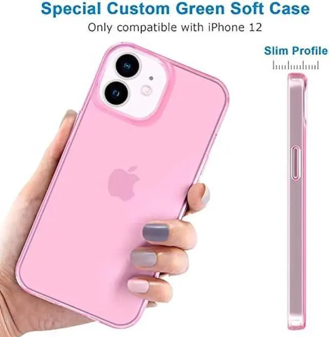 Alt view image 5 of 6 - JJGoo Compatible with iPhone 12 Case & 12 Pro Case Clear Soft Transparent Shockproof Protective Slim Thin Bumper Phone Cover for 12 and 12 Pro - 6.1 inch, Clear Pink