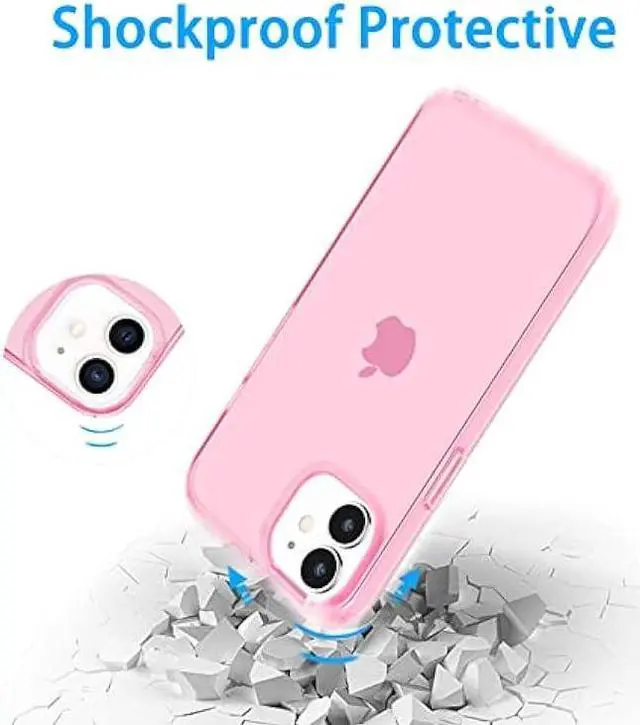 Alt view image 6 of 6 - JJGoo Compatible with iPhone 12 Case & 12 Pro Case Clear Soft Transparent Shockproof Protective Slim Thin Bumper Phone Cover for 12 and 12 Pro - 6.1 inch, Clear Pink