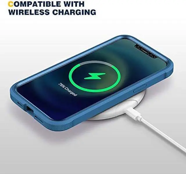 Alt view image 5 of 6 - Diaclara Designed for iPhone 12 Mini Case, Full Body Rugged Case with Built-in Touch Sensitive Anti-Scratch Screen Protector, Soft TPU Bumper Case for iPhone 12 Mini 5.4 (Blue and Clear)