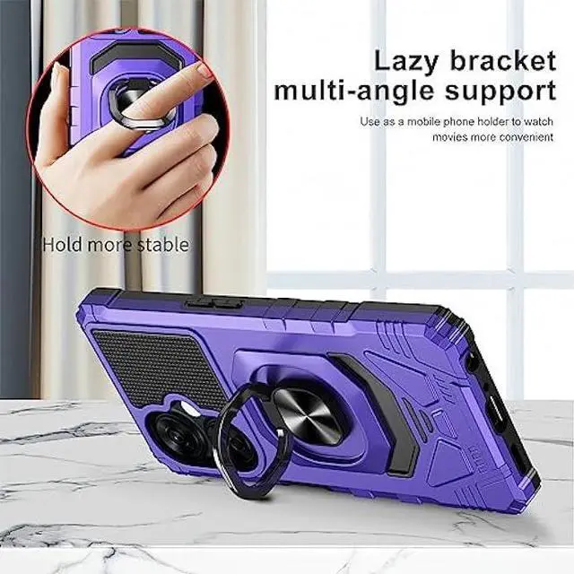 Alt view image 2 of 6 - Ailiber Case for One Plus Nord N30 5G, 1Plus Nord N30 5G Phone Case with Screen Protector, Ring Kickstand for Magnetic Car Mount, Heavy Duty Shockproof Rugged Protective Cover for 1+ N30-Purple
