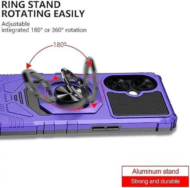 Alt view image 4 of 6 - Ailiber Case for One Plus Nord N30 5G, 1Plus Nord N30 5G Phone Case with Screen Protector, Ring Kickstand for Magnetic Car Mount, Heavy Duty Shockproof Rugged Protective Cover for 1+ N30-Purple