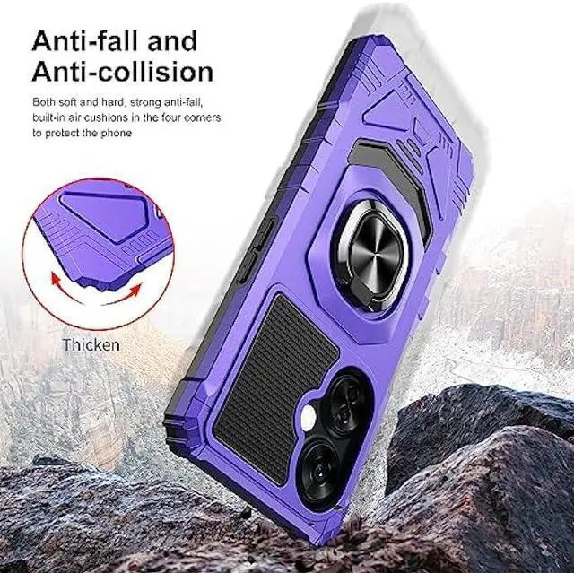Alt view image 5 of 6 - Ailiber Case for One Plus Nord N30 5G, 1Plus Nord N30 5G Phone Case with Screen Protector, Ring Kickstand for Magnetic Car Mount, Heavy Duty Shockproof Rugged Protective Cover for 1+ N30-Purple