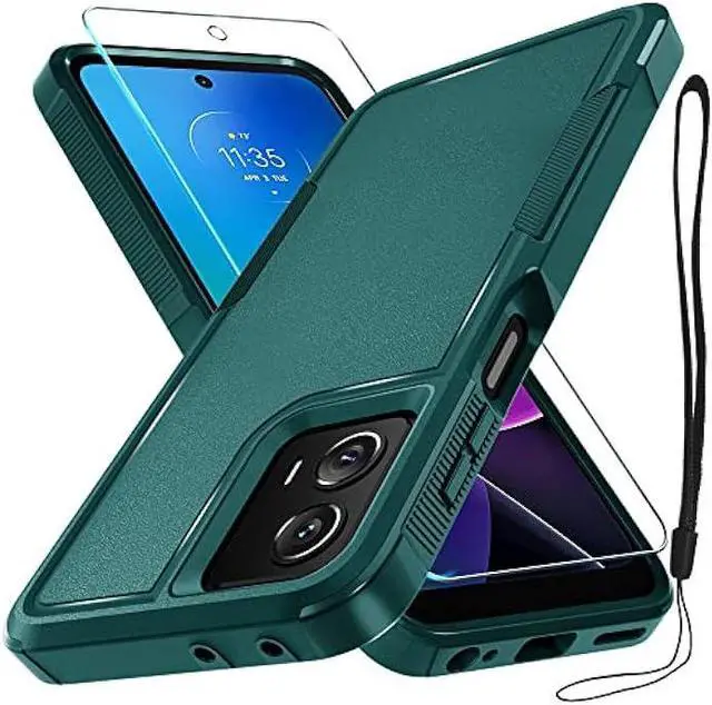 Main image of for Motorola Moto G Power 5G 2023 & Moto G 5G 2023 Case with Tempered Glass Screen Protector[1 Pack], Dual Layer Full Body Heavy Duty Rugged Shockproof Protective Phone Cover, Dark Green
