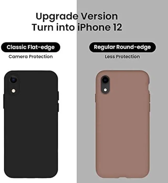 Alt view image 3 of 6 - FireNova iPhone XR Case, Silicone Upgraded [Square Edges] & [Camera Protecion] Phone Case with Soft Anti-Scratch Microfiber Lining, 6.1 inch, Black