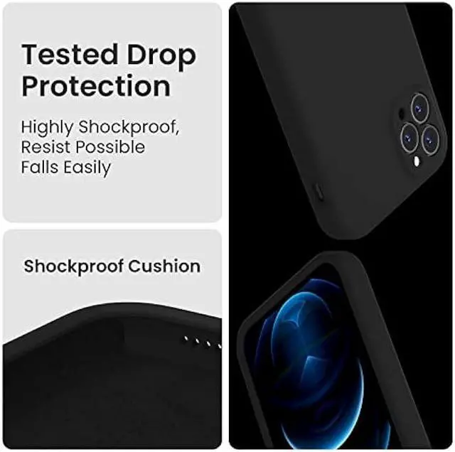 Alt view image 4 of 6 - FireNova for iPhone 13 Pro Case, Silicone Upgraded [Camera Protection] Phone Case with [2 Screen Protectors], Soft Anti-Scratch Microfiber Lining Inside, 6.1 inch, Black