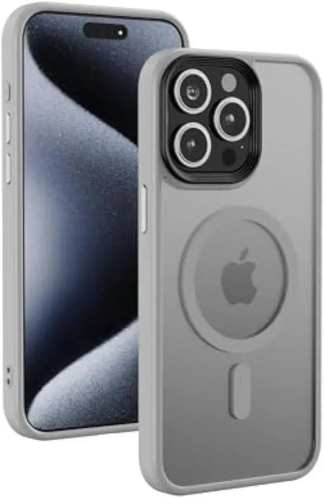 Main image of RLXQG Magnetic Designed for iPhone 15 Pro Max Case [Military Grade Drop Tested] [Compatible with MagSafe] Translucent Matte Case for iPhone 15 Pro Max Phone Case (6.7'') Natural Titanium