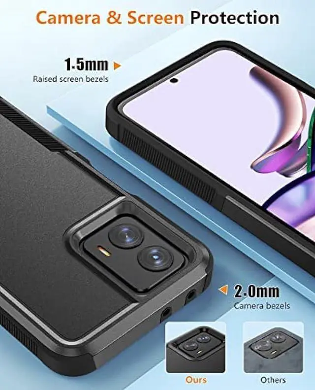 Alt view image 6 of 6 - JXVM for Motorola Moto G-Power/G-5G Case 2023: Dual Layer Heavy Duty Tough Rugged Lightweight Slim Shockproof Protective Phone Case | Durable Phone Cover for Moto G Power & G 5G 6.5inch 2023 (Black)