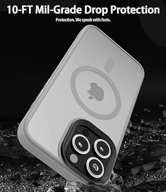 Alt view image 2 of 6 - RLXQG Magnetic Designed for iPhone 15 Pro Max Case [Military Grade Drop Tested] [Compatible with MagSafe] Translucent Matte Case for iPhone 15 Pro Max Phone Case (6.7'') Natural Titanium