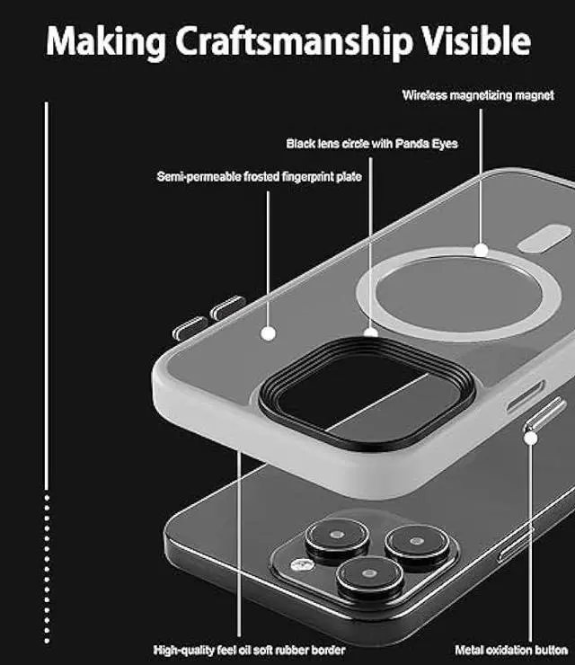 Alt view image 4 of 6 - RLXQG Magnetic Designed for iPhone 15 Pro Max Case [Military Grade Drop Tested] [Compatible with MagSafe] Translucent Matte Case for iPhone 15 Pro Max Phone Case (6.7'') Natural Titanium