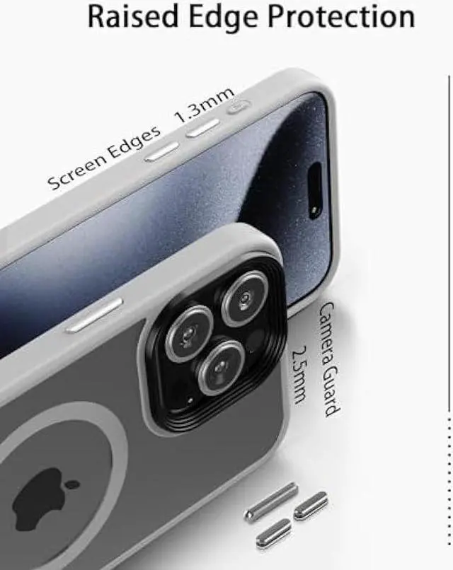 Alt view image 5 of 6 - RLXQG Magnetic Designed for iPhone 15 Pro Max Case [Military Grade Drop Tested] [Compatible with MagSafe] Translucent Matte Case for iPhone 15 Pro Max Phone Case (6.7'') Natural Titanium