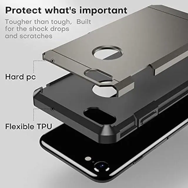 Alt view image 4 of 7 - ImpactStrong iPhone 7/8 Case, Heavy Duty Dual Layer Protection Cover Heavy Duty Case for Apple iPhone 7/8 (Gun Metal)