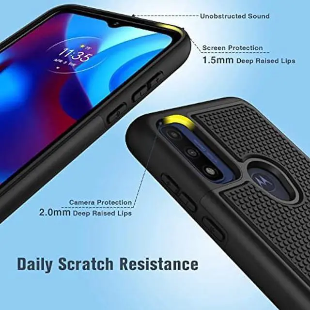 Alt view image 6 of 6 - BNIUT for Motorola Moto G Pure Case: Dual Layer Protective Heavy Duty Cell Phone Cover Shockproof Rugged with Non Slip Textured Back - Military Protection Bumper Tough - 6.5inch (Matte Black)