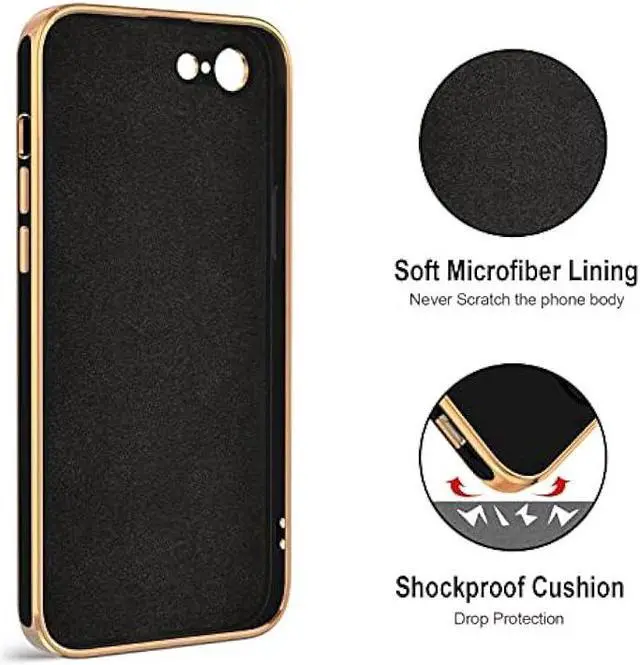 Alt view image 3 of 6 - Hython Case for iPhone SE 2022, iPhone SE 2020, iPhone 7 Case, iPhone 8 Case with Ring Holder Stand Magnetic Kickstand, Plating Rose Gold Soft TPU Bumper Camera Protection Shockproof Phone Cases-Black