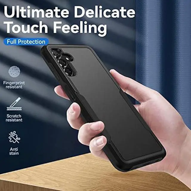 Alt view image 3 of 6 - Warsia for Galaxy A13 5G Case, Samsung Case with Screen Protector,Heavy-Duty Tough Rugged Shockproof Protective Phone, Black
