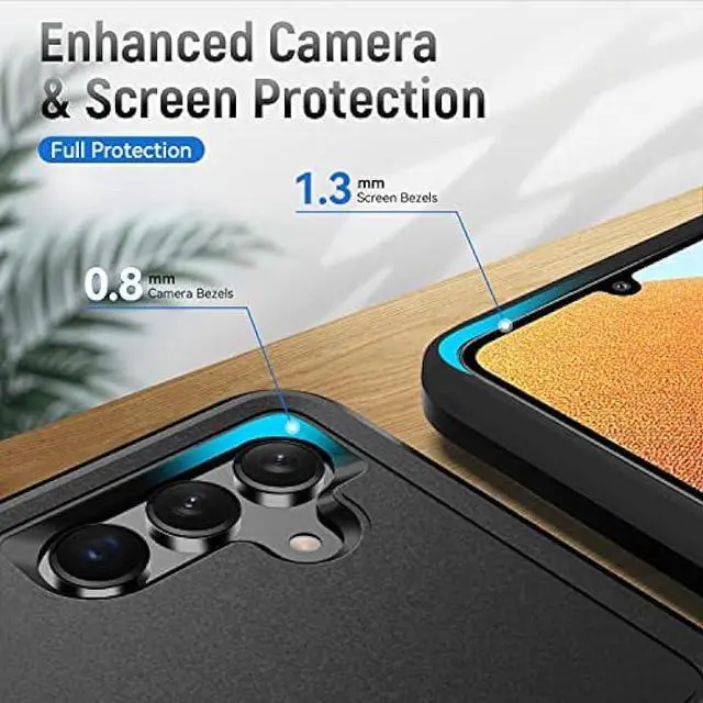 Alt view image 4 of 6 - Warsia for Galaxy A13 5G Case, Samsung Case with Screen Protector,Heavy-Duty Tough Rugged Shockproof Protective Phone, Black