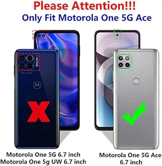 Alt view image 2 of 7 - Military Grade Drop Impact for Moto One 5G Ace Case Motorola One 5G Ace G 5G Case 360 Metal Rotating Ring Kickstand Holder Armor Heavy Duty Shockproof Case for One 5G Ace Phone Case (Red)