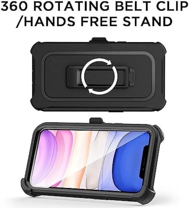 Alt view image 4 of 6 - AICase for iPhone 11 Case with Belt-Clip Holster, Heavy Duty Drop Protection Rugged Shockproof/Drop/Dust Proof 3-Layer Protective Durable Phone Cover for iPhone 11, Black/Tree