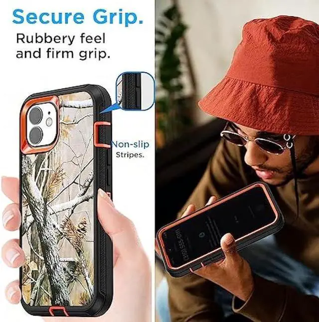 Alt view image 6 of 6 - AICase for iPhone 11 Case with Belt-Clip Holster, Heavy Duty Drop Protection Rugged Shockproof/Drop/Dust Proof 3-Layer Protective Durable Phone Cover for iPhone 11, Black/Tree