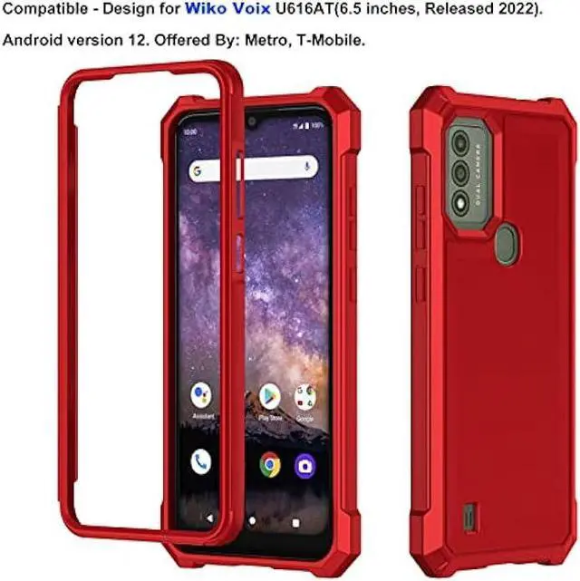 Alt view image 2 of 7 - Ailiber Phone Case for Wiko Voix, Wiko Voix U616AT Case with Screen Protector, 2 Layer Structure Protection, Shockproof Corners TPU Bumper, Heavy Duty Rugged Protective Phone Cover for Wiko Voix-Red
