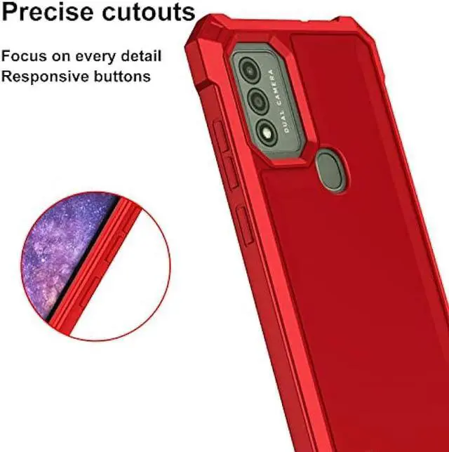 Alt view image 5 of 7 - Ailiber Phone Case for Wiko Voix, Wiko Voix U616AT Case with Screen Protector, 2 Layer Structure Protection, Shockproof Corners TPU Bumper, Heavy Duty Rugged Protective Phone Cover for Wiko Voix-Red