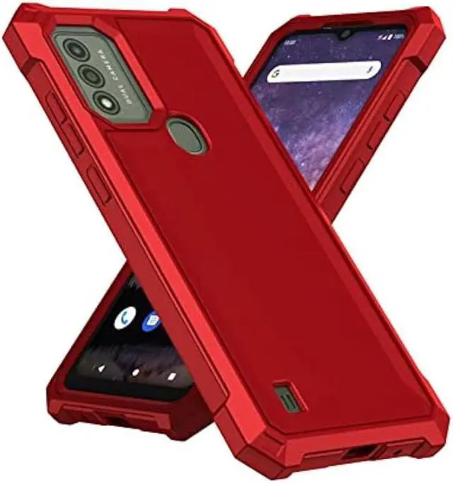 Alt view image 7 of 7 - Ailiber Phone Case for Wiko Voix, Wiko Voix U616AT Case with Screen Protector, 2 Layer Structure Protection, Shockproof Corners TPU Bumper, Heavy Duty Rugged Protective Phone Cover for Wiko Voix-Red