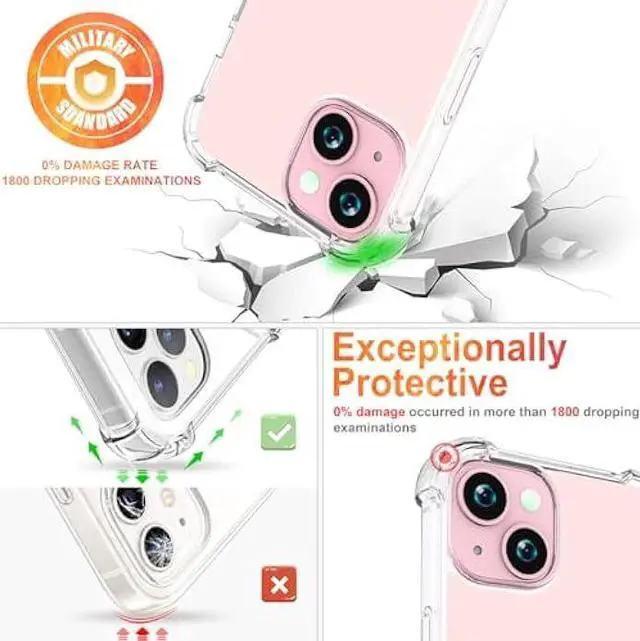 Alt view image 6 of 6 - CCFUNCASE Cute Case Compatible with iPhone 15 Clear for Women - Rugged Phone Case Funda Protector Protectores Cover Skin para Compatible with iPhone 15 (Kawaii Lovely Cat Black)
