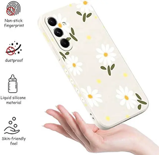 Alt view image 5 of 7 - LEECG for Samsung Galaxy A54 5G Case, Flowers Butterfly for Girl Galaxy A54 Case, Anti Slip Shockproof Flexibility Soft Protective Protector for A54 5g Phone Case-White1