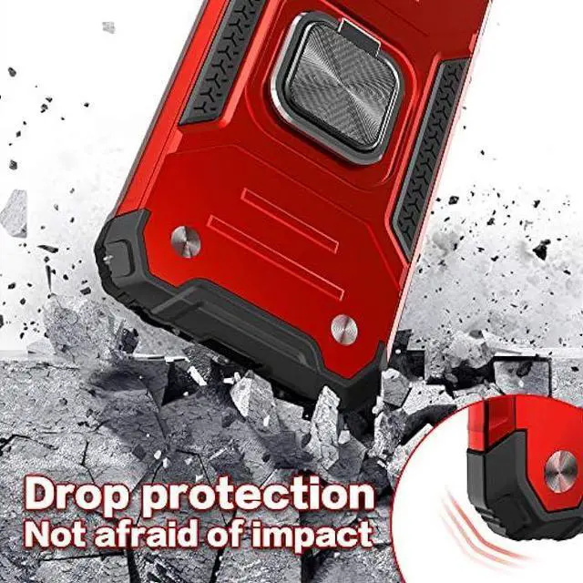 Alt view image 5 of 6 - IDYStar Galaxy A10E Case with Screen Protector, Galaxy A10E Case, Shockproof Drop Test Cover with Car Mount Kickstand Lightweight Protective Cover for Samsung Galaxy A10E, Red