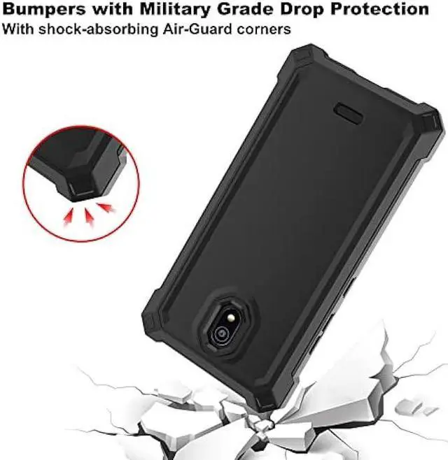 Alt view image 4 of 7 - Ailiber for Nokia C100 Phone Case, Nokia C100 Case with Screen Protector, 2 Layer Structure Protection, Shock-Absorbing Corners TPU Bumper, Heavy Duty Full Body Protective Cover for Nokia C100-Black
