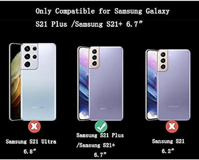 Alt view image 2 of 6 - phylla Compatible with Samsung Galaxy S21+ Plus 6.7 5g Case,Luxury Plating Cute Love Heart Side Small Pattern Phone Case,Full Camera Protection Soft Silicone Shockproof Bumper Cover (Black)